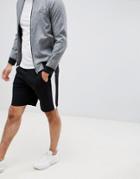 Pull & Bear Shorts In Black With Side Stripe - Black