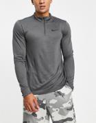 Nike Training Dri-fit Superset Half-zip Long Sleeve Top In Gray-grey