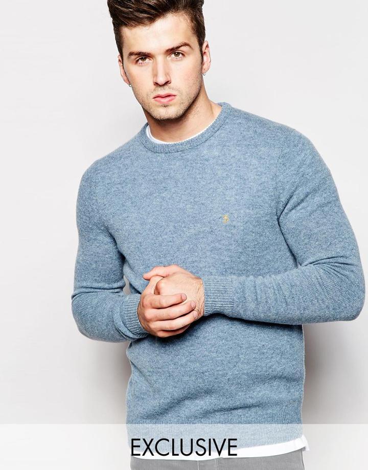 Farah Sweater In Lambswool Exclusive - Dusky Blue