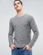 Solid Sweatshirt In Marl - Black