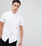 Asos Design Tall Slim Oxford Shirt In White - White