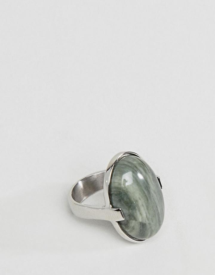 Dyrberg/kern Chunky Green Stone Ring - Gold