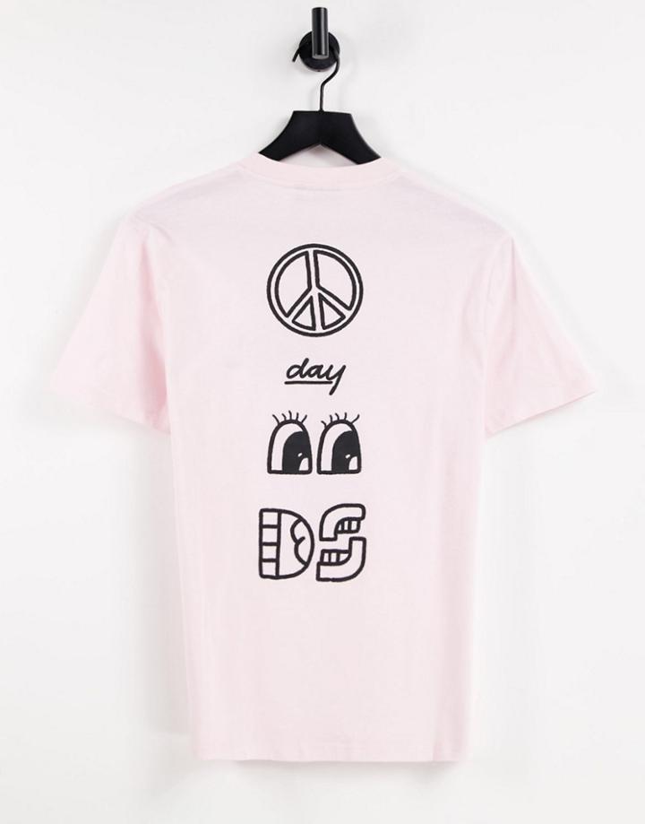 Asos Daysocial T-shirt With Graphic Back Print In Pink