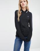 Fred Perry Twin Tipped Long Sleeve Polo Shirt - Black