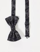 Asos Design Bow Tie In Black Floral Design