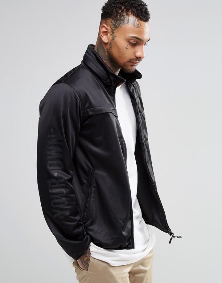 Your Own Jacket Zip Through Taping Detail - Black