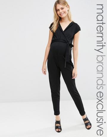 Bluebelle Maternity Relaxed Jumpsuit - Black