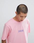 Weekday Slogan T-shirt In Pink - Pink