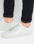 Religion Crushed Leather Sneakers - White