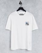 Selected Homme Organic Cotton Oversized T-shirt With Mountain Chest Embroidery In White