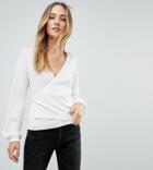 Asos Tall Sweater In Rib With Wrap Detail - Cream