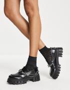 Koi Footwear Sentinent Chunky Trim Loafers In Black