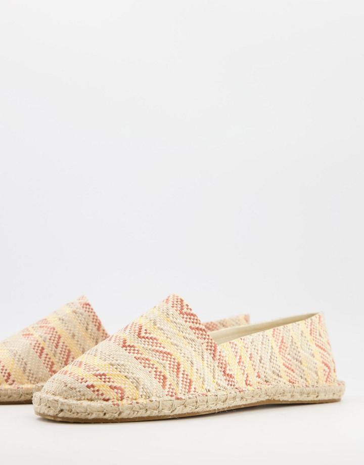 Asos Design Espadrilles In Basket Weave With Aztec Print-multi