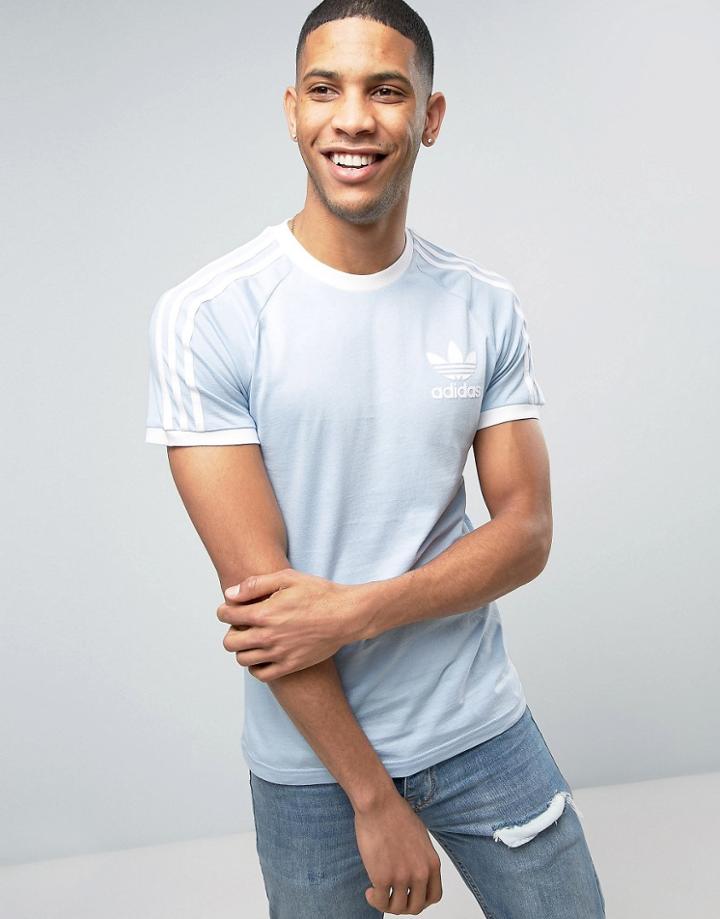 Adidas Originals California T-shirt In Blue Br4736 - Blue