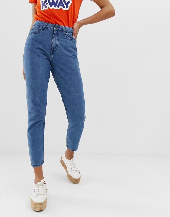 Noisy May Ankle Grazer Mom Jean-blue