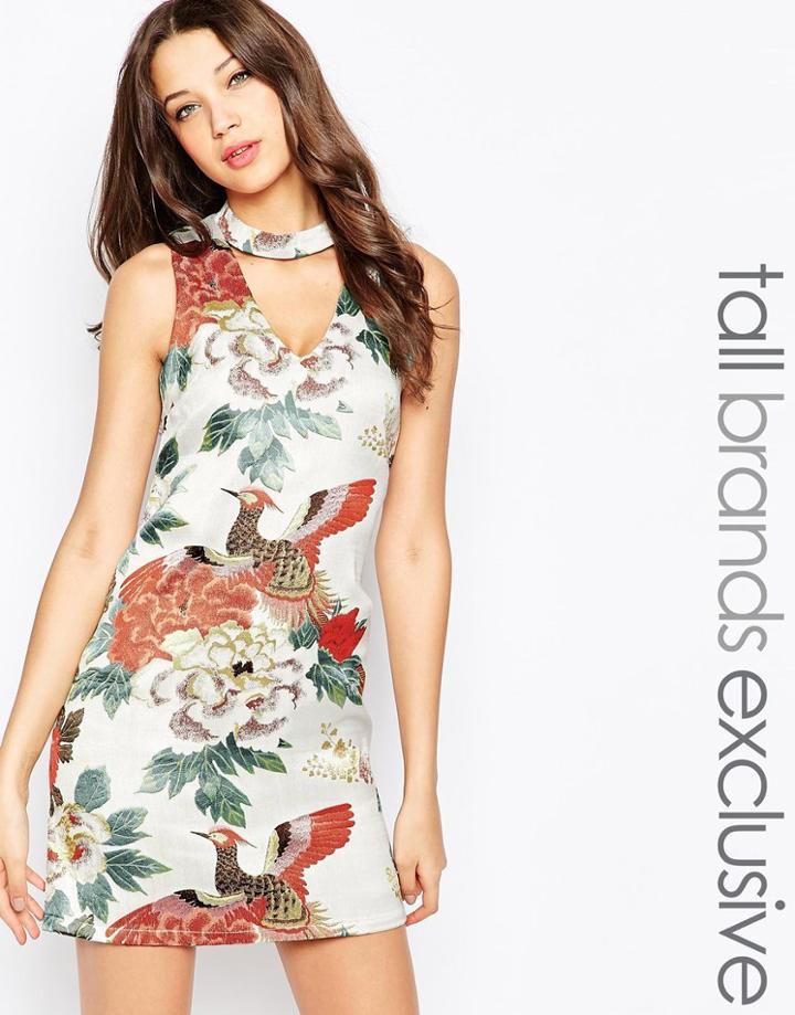 True Decadence Tall High Neck Keyhole Shift Dress - Multi
