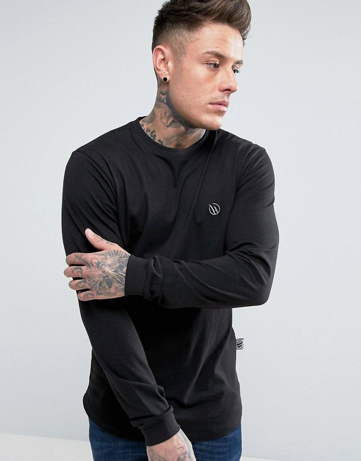 Wetts Wave Logo Long Sleeve Top - Black