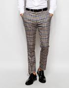 Selected Homme Exclusive Heritage Check Suit Pants In Skinny Fit - Brown