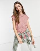 Asos Design Boxy Sleeveless T-shirt In Tobacco-grey