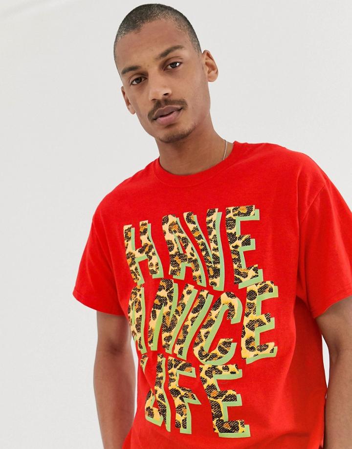 Vintage Supply Have A Nice Life T-shirt In Red - Red
