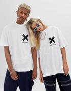 Collusion Unisex Logo T-shirt In White - White