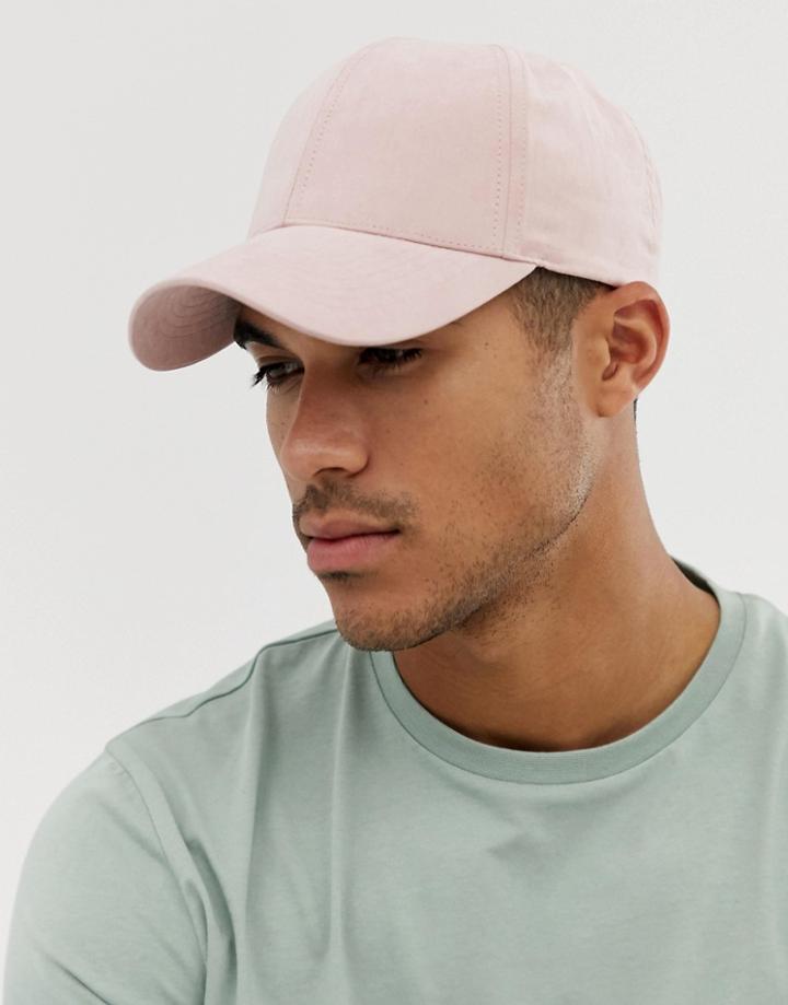 Asos Design Peached Baseball Cap In Pink