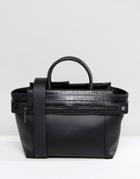 Fiorelli Abbey Zip Detail Tote Bag In Black Moc Croc Mix - Black