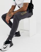 Nicce Skinny Sweatpants In Gray With Contrast Logo