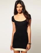 Quontum Cut Away Dress With Gold Straps - Black