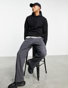 Pull & Bear Hoodie With Label Detail In Black