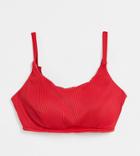 Simply Be Mix And Match Textured Bikini Top In Red