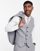 Harry Brown Wedding Tweed Slim Fit Vest-gray