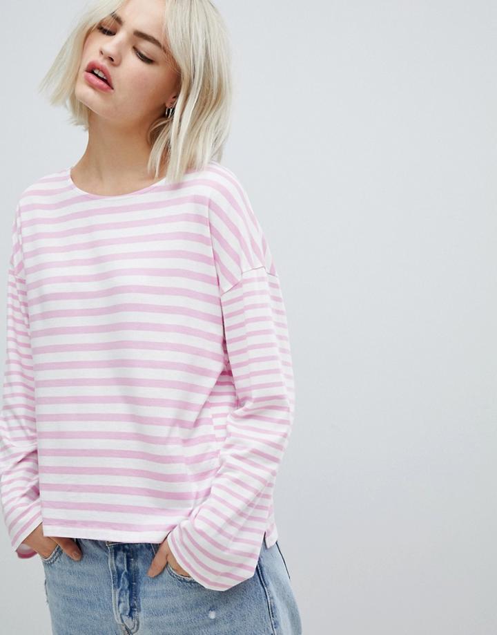 Pepe Jeans Morgan Stripe Long Sleeved T-shirt - Pink