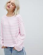 Pepe Jeans Morgan Stripe Long Sleeved T-shirt - Pink
