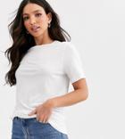 Asos Design Tall Formal T-shirt In Lyocel In White