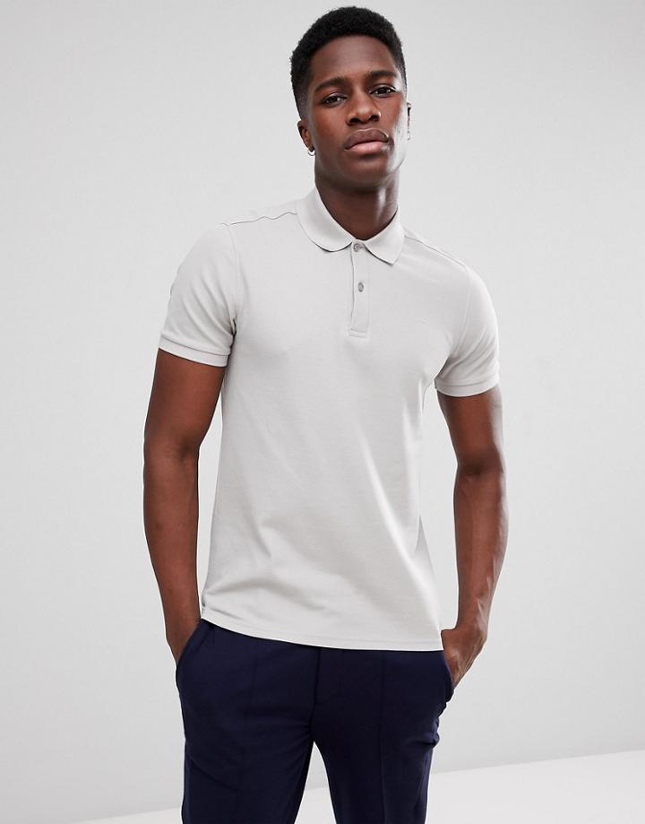 J Lindeberg Logo Polo Shirt In Gray - Gray