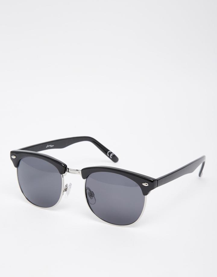 Jeepers Peepers Retro Sunglasses In Black Smoke - Black