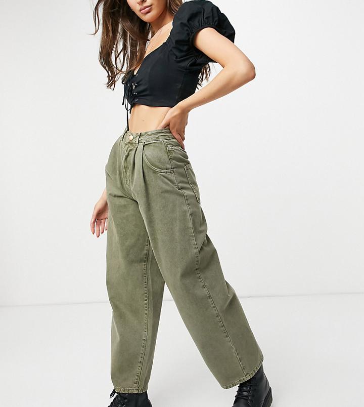 Reclaimed Vintage Inspired The '97 Wide Mom Jean In Washed Green-blues