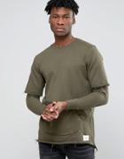 Criminal Damage Sweatshirt With Layered Sleeves - Green