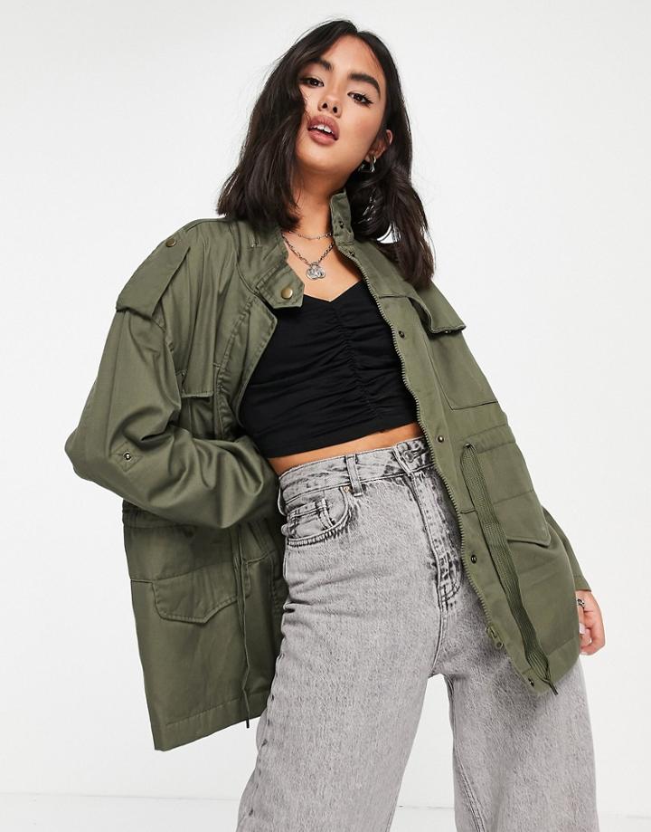 Jdy Utlity Jacket In Green