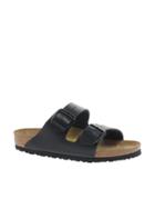 Birkenstock Arizona Black Leather Two Strap Sandals