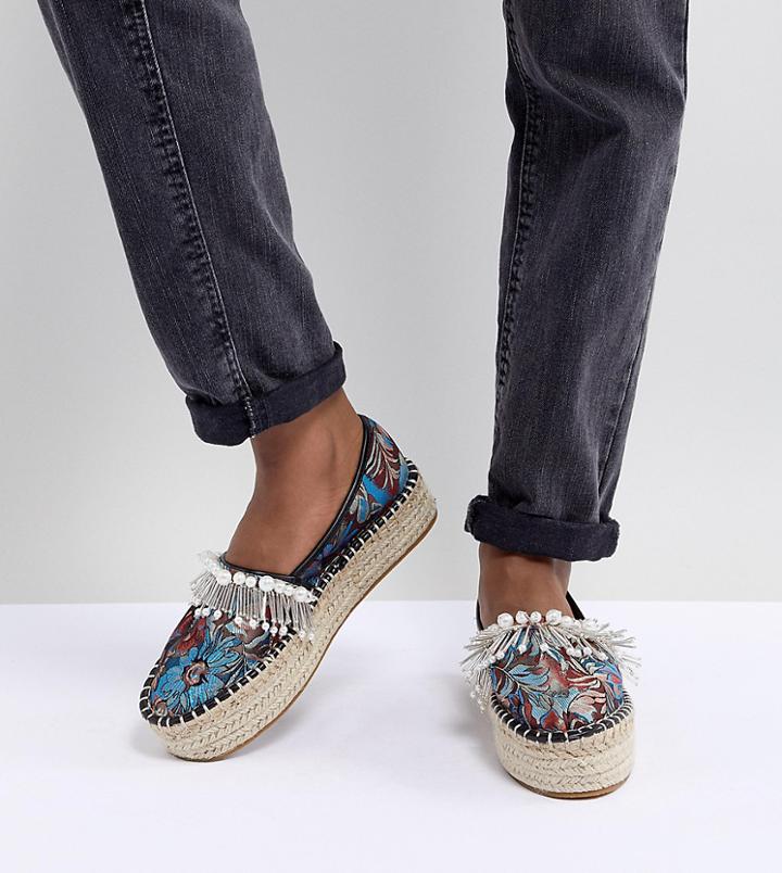 Asos Design Jessie Premium Beaded Espadrilles - Multi