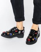 Asos Moon Patchwork Flat Shoes - Black