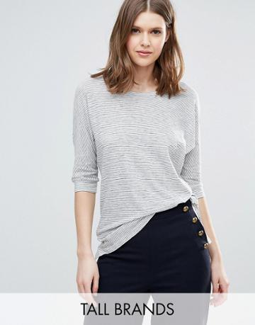 New Look Tall Slouchy Stripe Top - Cream