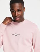 Fred Perry Embroidered Sweatshirt In Pink