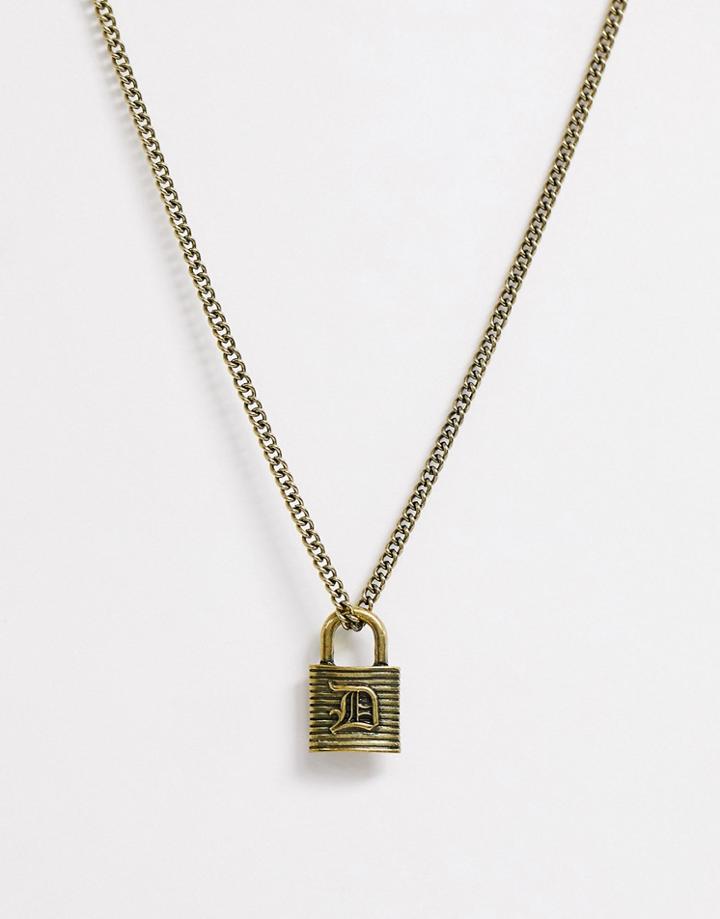 Reclaimed Vintage Inspired Initial 'd' Padlock Pendant Exclusive To Asos