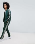 Adidas Originals Adicolor Three Stripe Track Pants In Green - Green