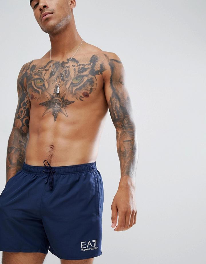 Ea7 Core Logo Swim Shorts In Navy - Navy