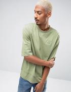 Puma Oversized Double Hemmed T-shirt In Green Exclusive To Asos - Green