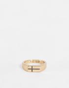 Icon Brand Cross Band Ring In Gold